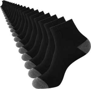 20 Pairs Ankle Socks For Men/Women - Breathable Mens Socks Size 10-13 Mini Crew Quarter Sock Value Pack in Bulk