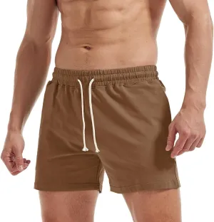 AIMPACT Mens Workout Sweat Shorts 5 Inch Cotton Casual Fitness Mens Athletic Gym Shorts with Pockets