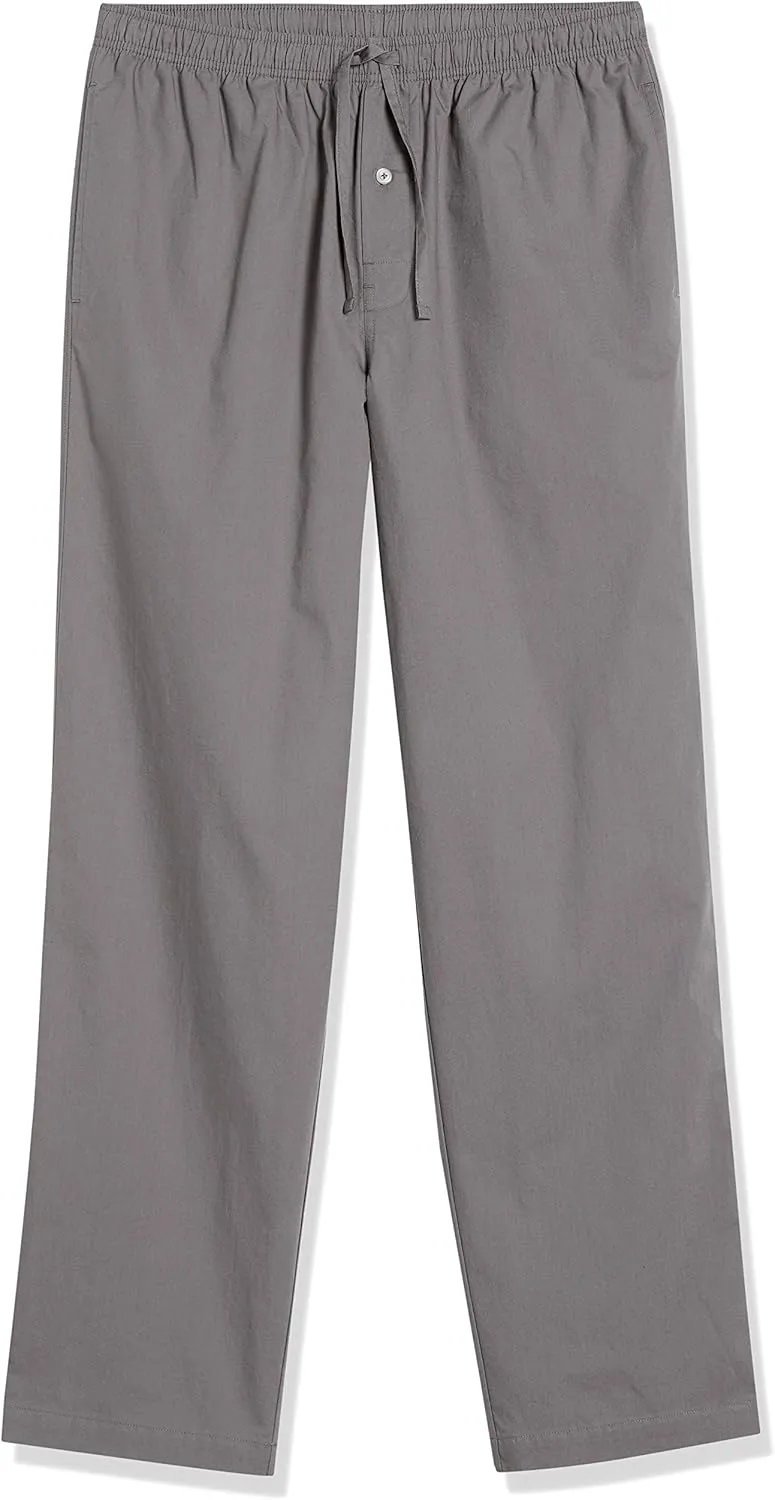 Amazon Essentials Men's Straight-Fit Woven Pajama Pant with Pockets