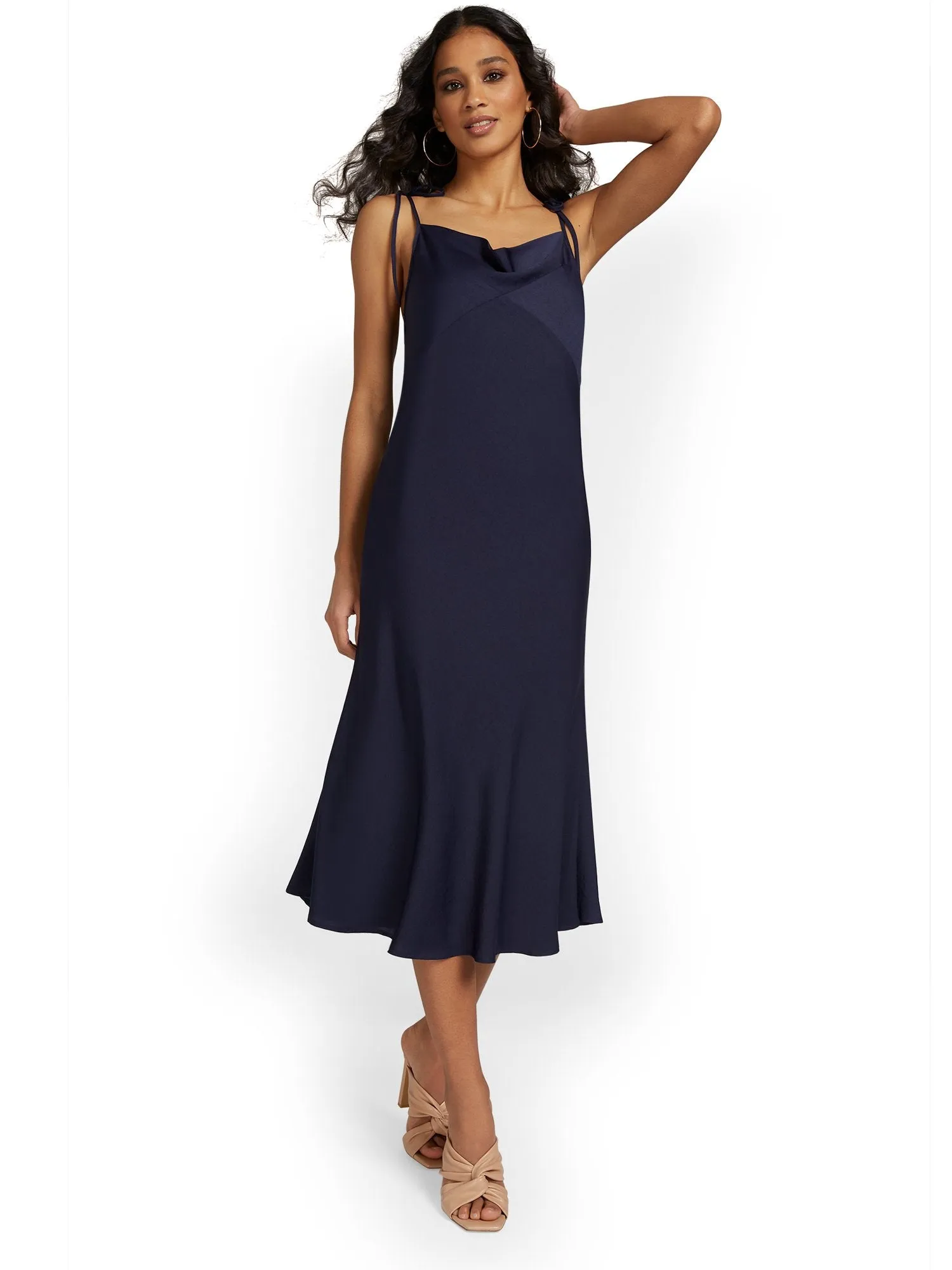 &Merci Bias-Cut Satin Midi Dress - Brands We Love