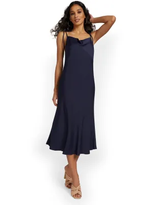 &Merci Bias-Cut Satin Midi Dress - Brands We Love