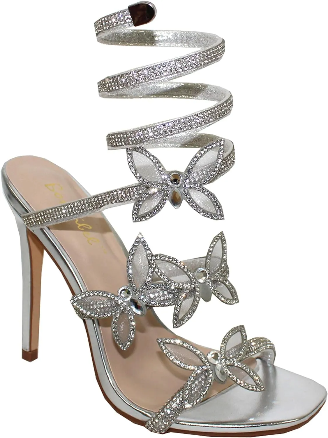 Bonnibel Women Butterfly Rhinestone Strappy High Heels Sandals Patricia-2