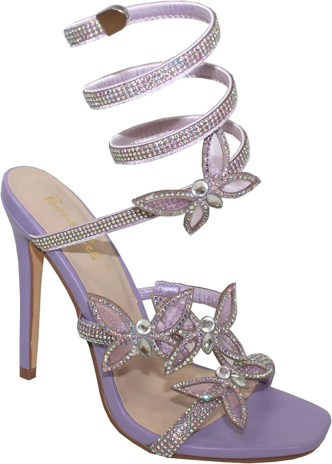 Bonnibel Women Butterfly Rhinestone Strappy High Heels Sandals Patricia-2