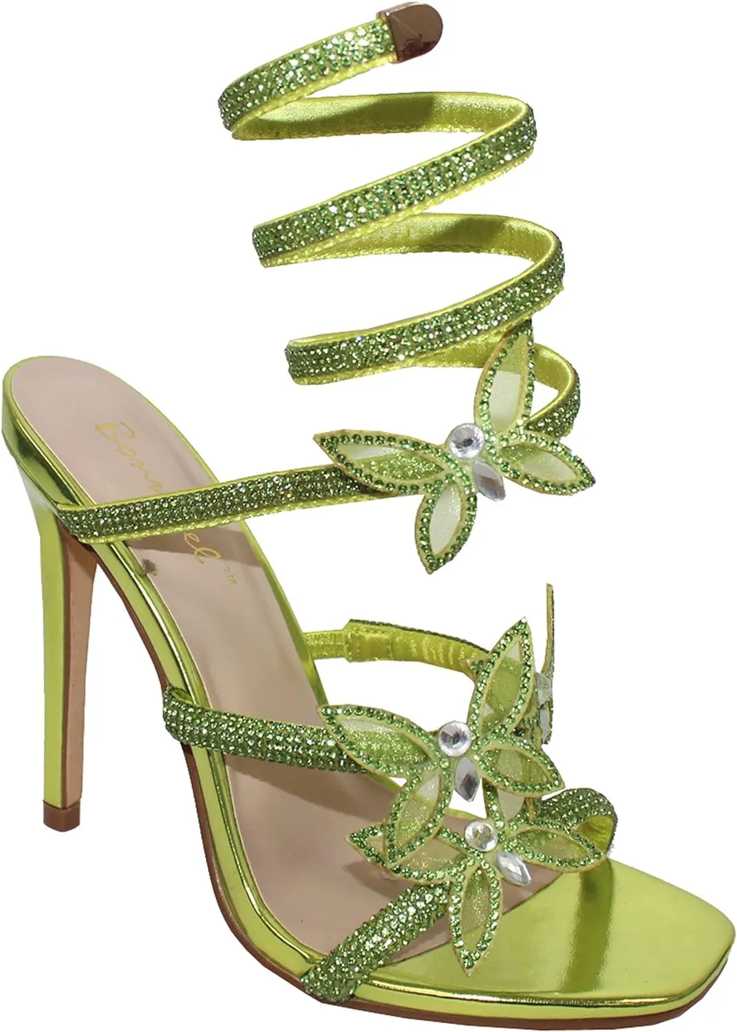 Bonnibel Women Butterfly Rhinestone Strappy High Heels Sandals Patricia-2