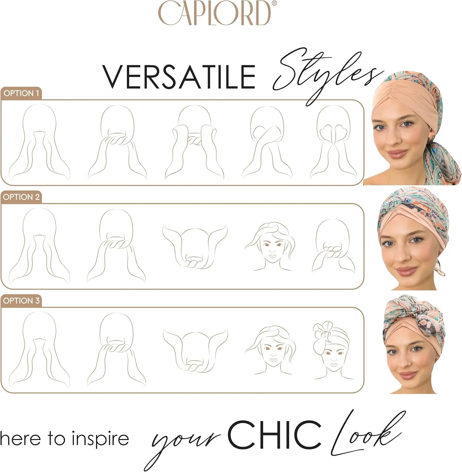 CAPLORD Head Scarf for Women Skull Cap Chemo Patients Headwear Cancer Hair Loss Scarf Headwrap Cover Hat Turban Covering Wrap