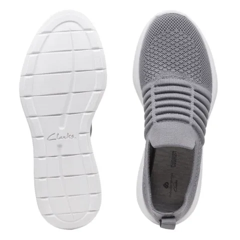 Clarks Women's Ezera Walk Slip Ons- Light Grey