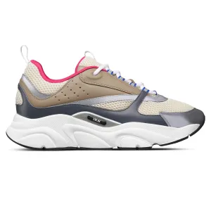 Dior B22 Beige Deep Grey Brown Calfskin Trainer