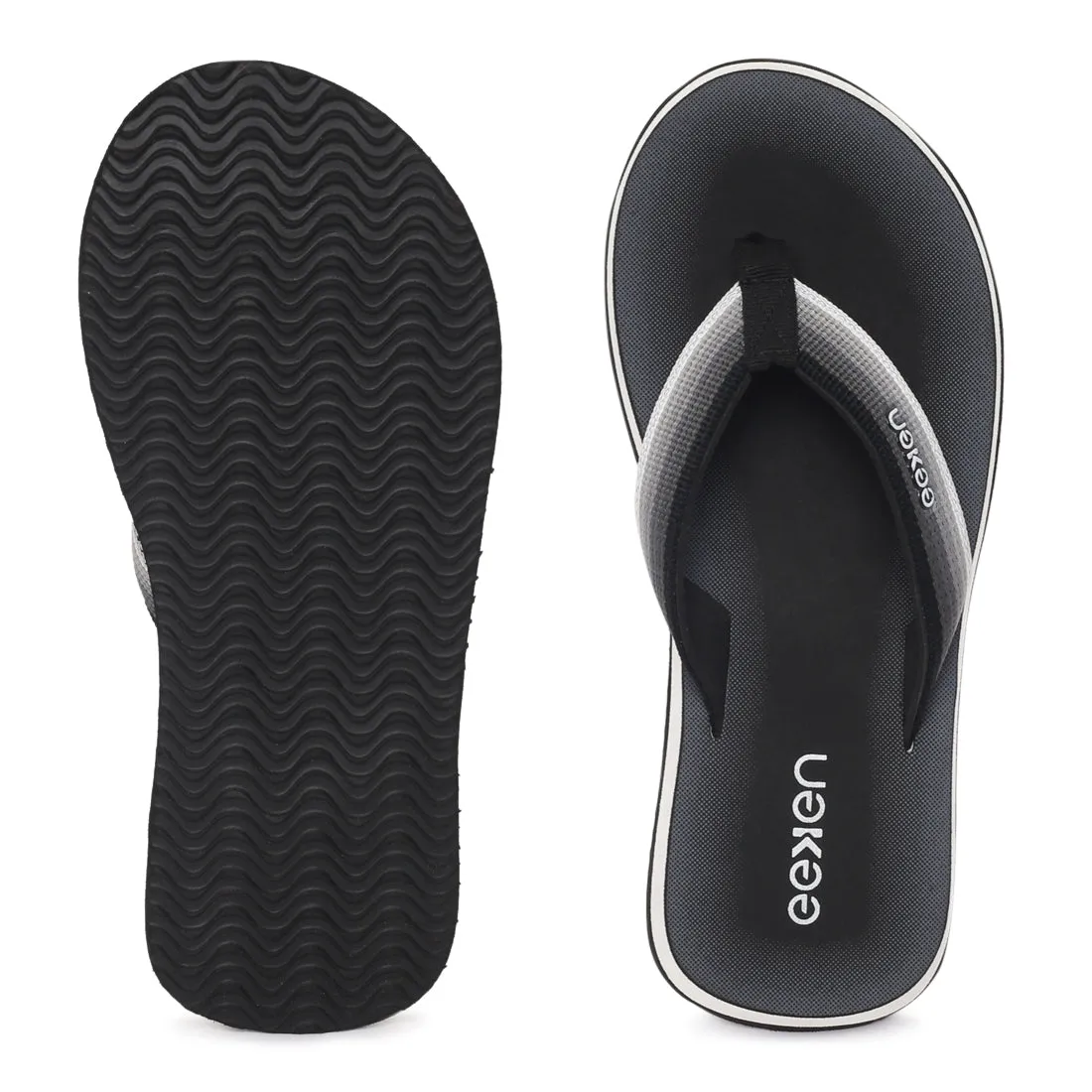 Eeken EFBGO2402S Black Lightweight Washable Dailywear Durable Flip Flops For Men