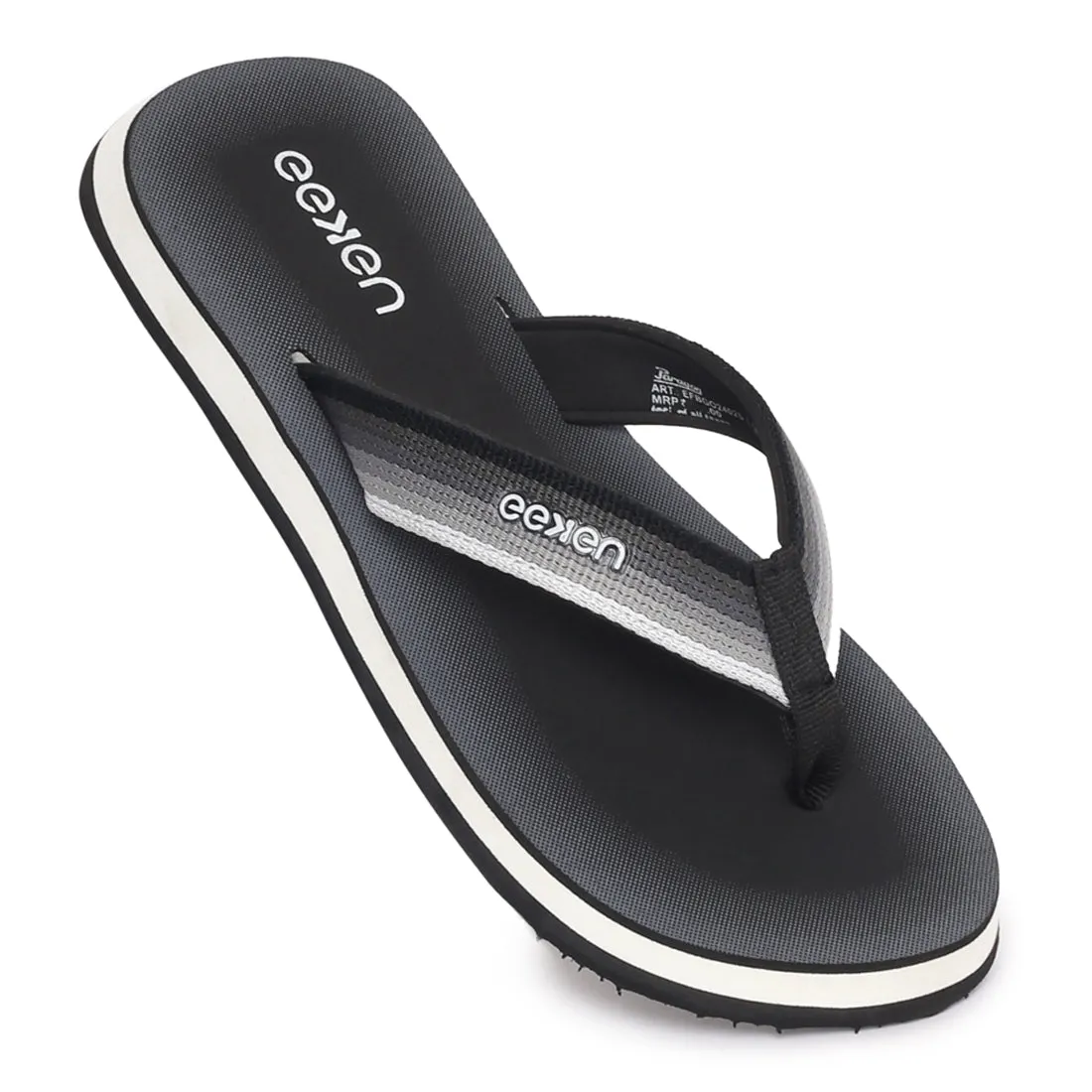 Eeken EFBGO2402S Black Lightweight Washable Dailywear Durable Flip Flops For Men