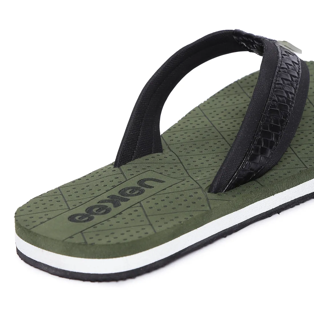 Eeken EFBGO2408 Olive Green Lightweight Washable Dailywear Durable Flip Flops For Men