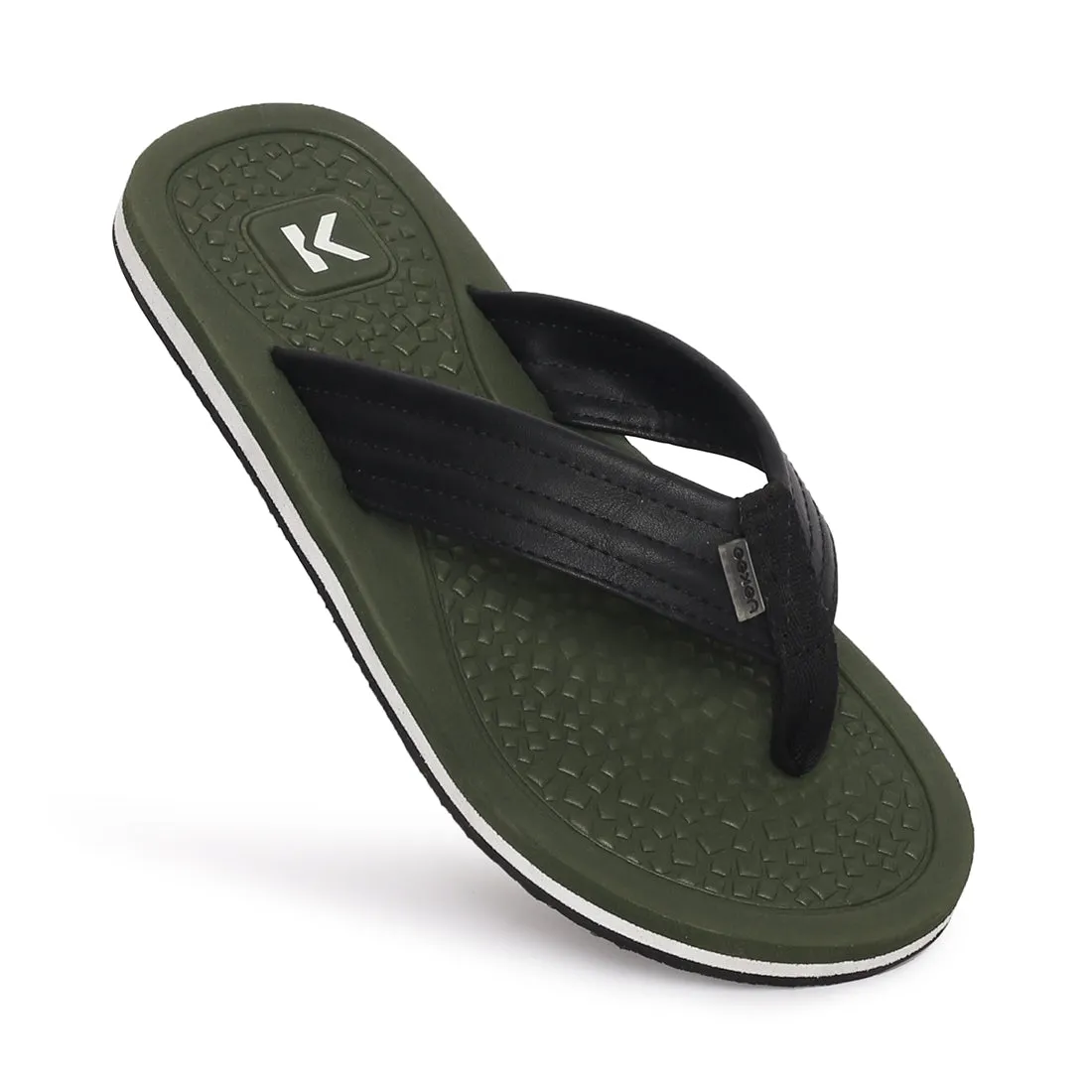 Eeken EFBGO2410S Olive Green Lightweight Washable Dailywear Durable Flip Flops For Men