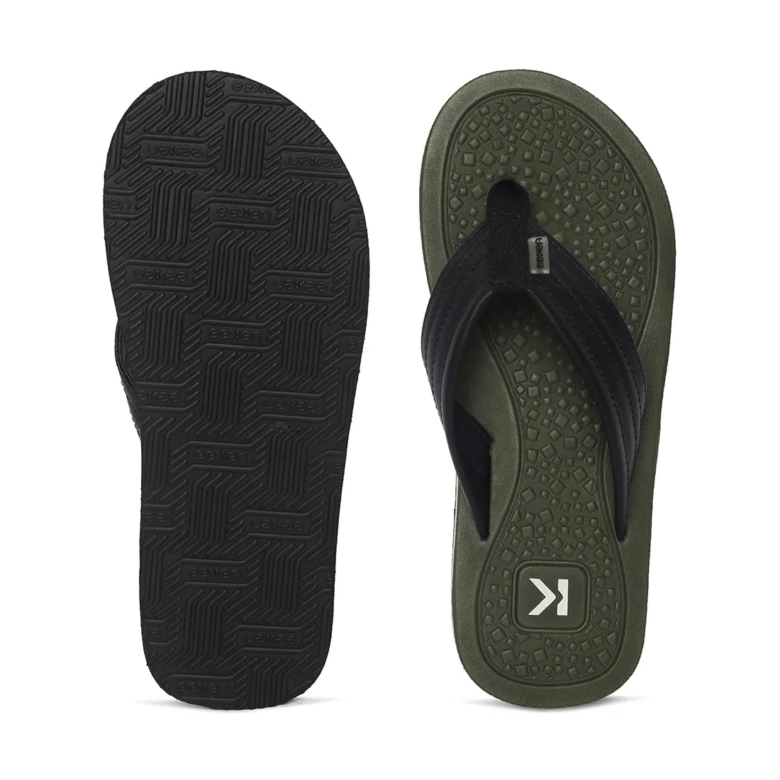 Eeken EFBGO2410S Olive Green Lightweight Washable Dailywear Durable Flip Flops For Men