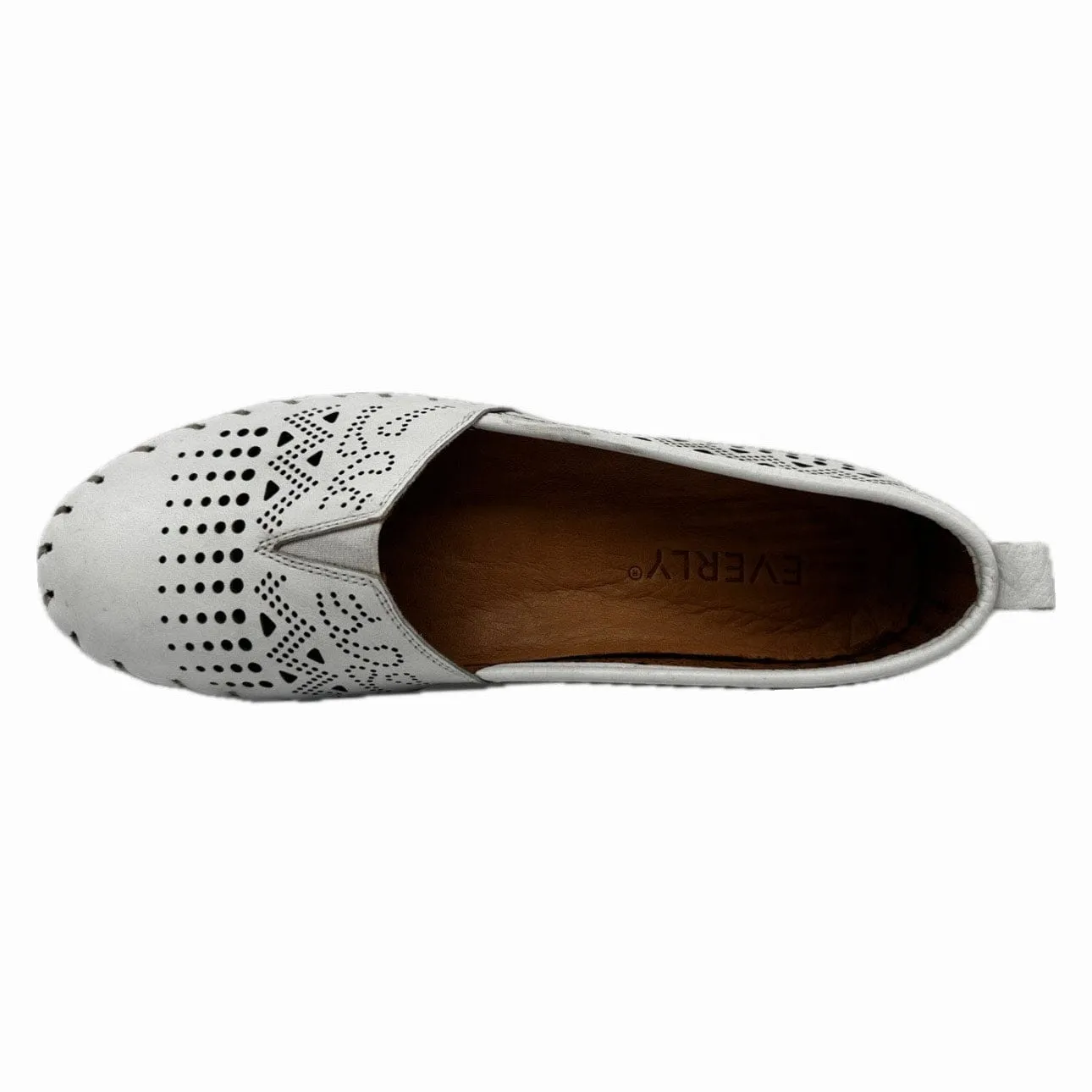 Everly Women's Luna 03 Slip Ons- White