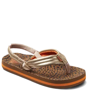Girls Little Ahi Flip Flops in Wild