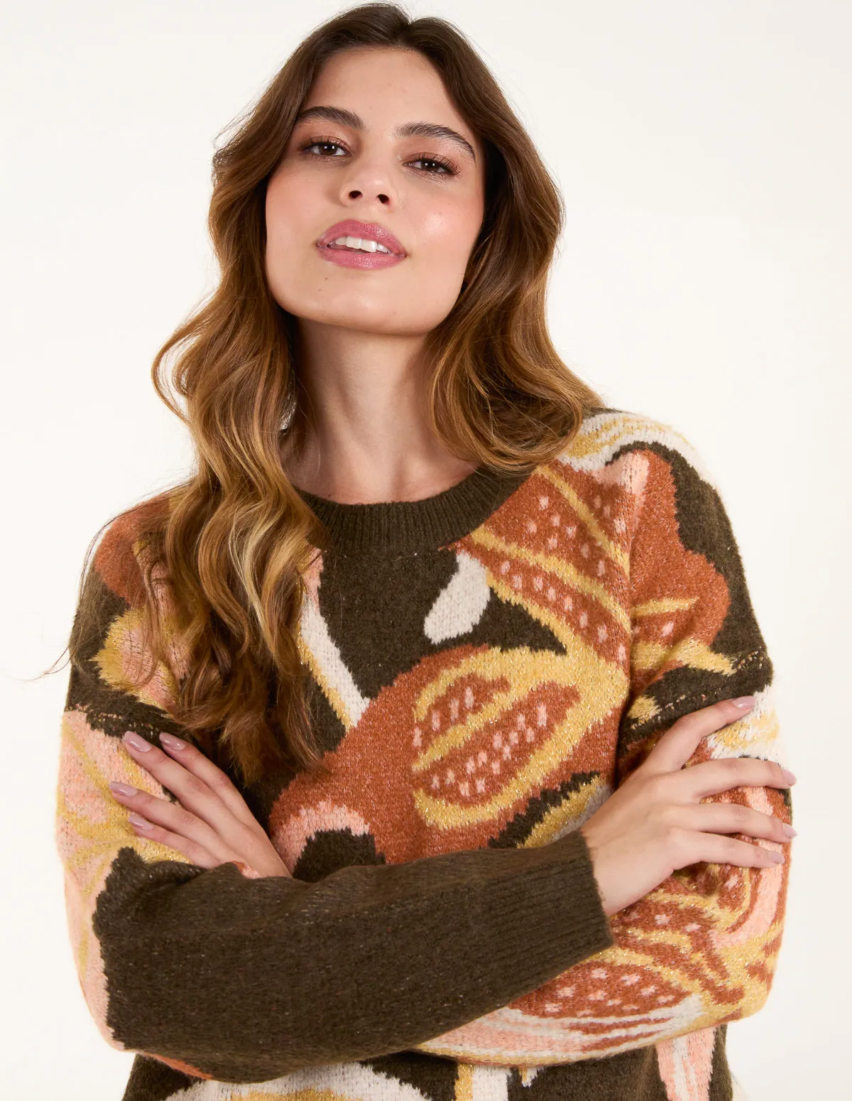 Glitter Flower Knit Jumper