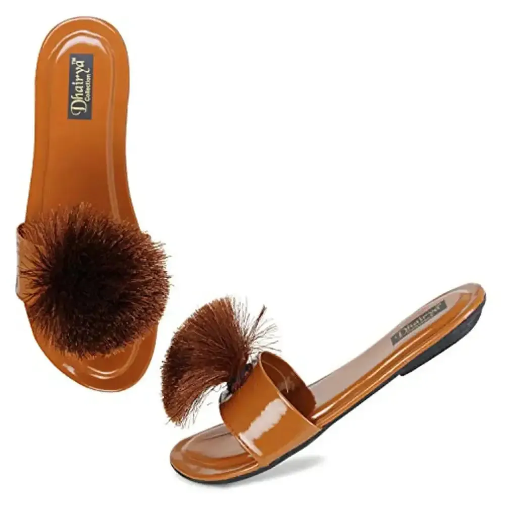 Ladies Flat Stylish Full Flower Slipper