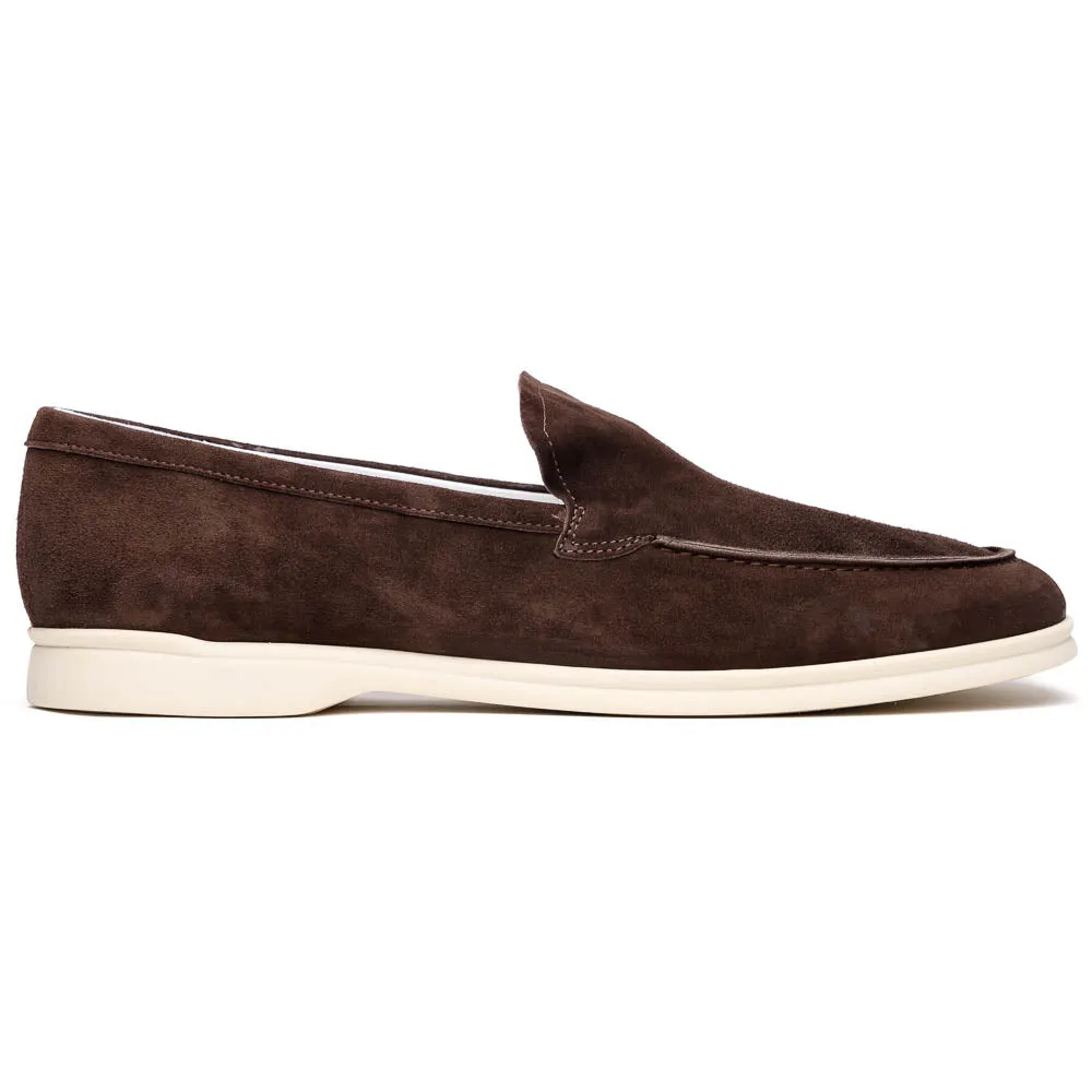 Livorno Sueded Italian Goatskin Loafer in Mocha (Size 10 1/2) by Zelli Italia