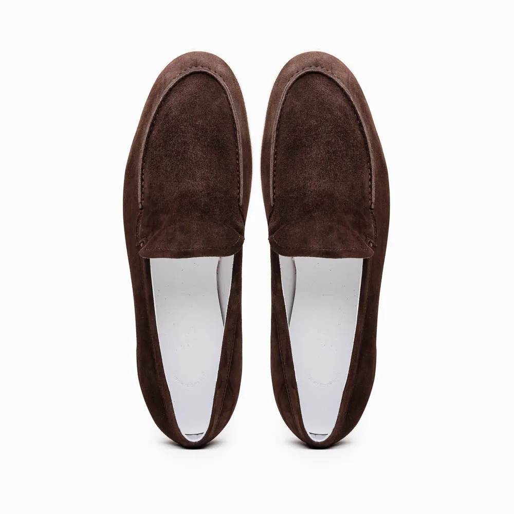 Livorno Sueded Italian Goatskin Loafer in Mocha (Size 10 1/2) by Zelli Italia