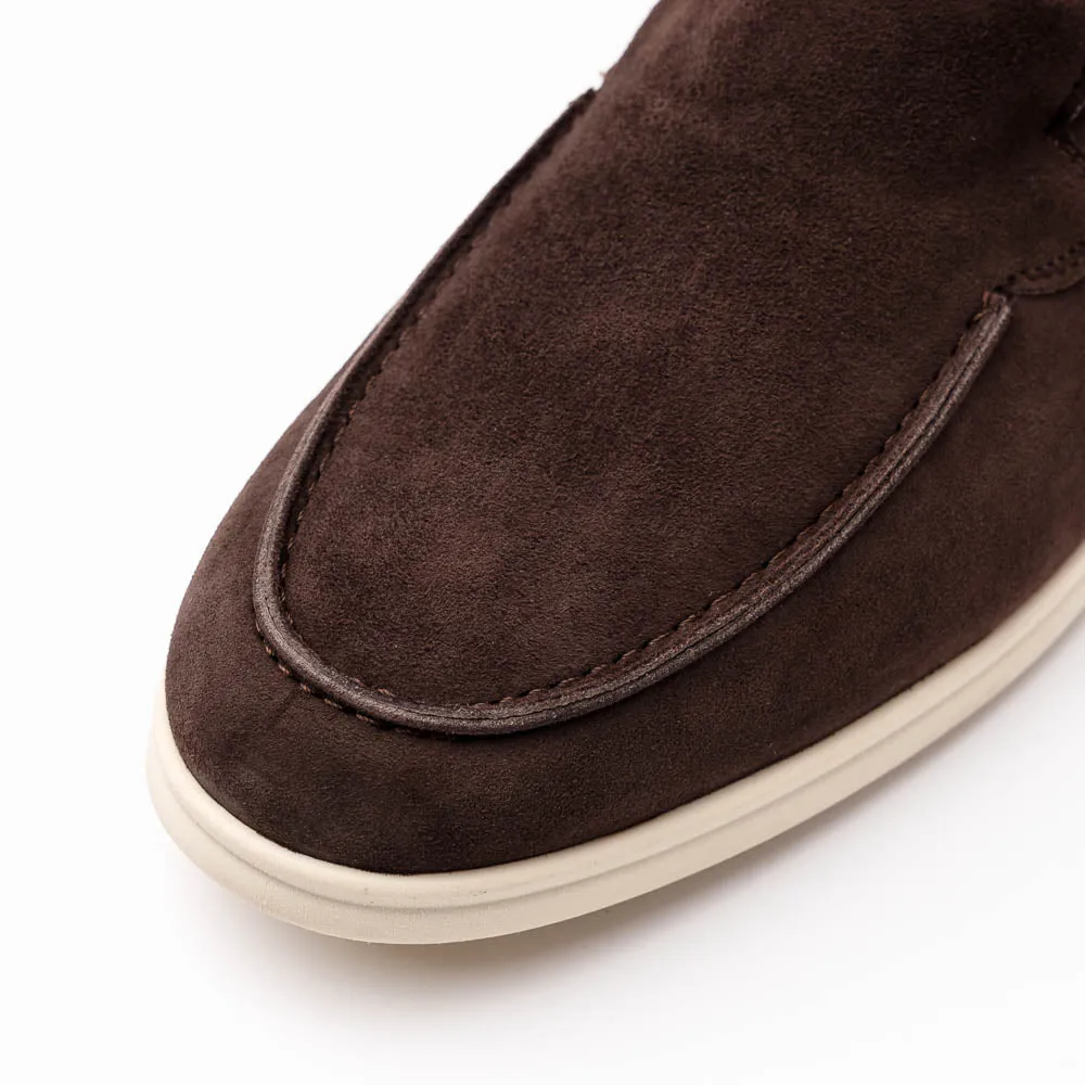 Livorno Sueded Italian Goatskin Loafer in Mocha (Size 10 1/2) by Zelli Italia