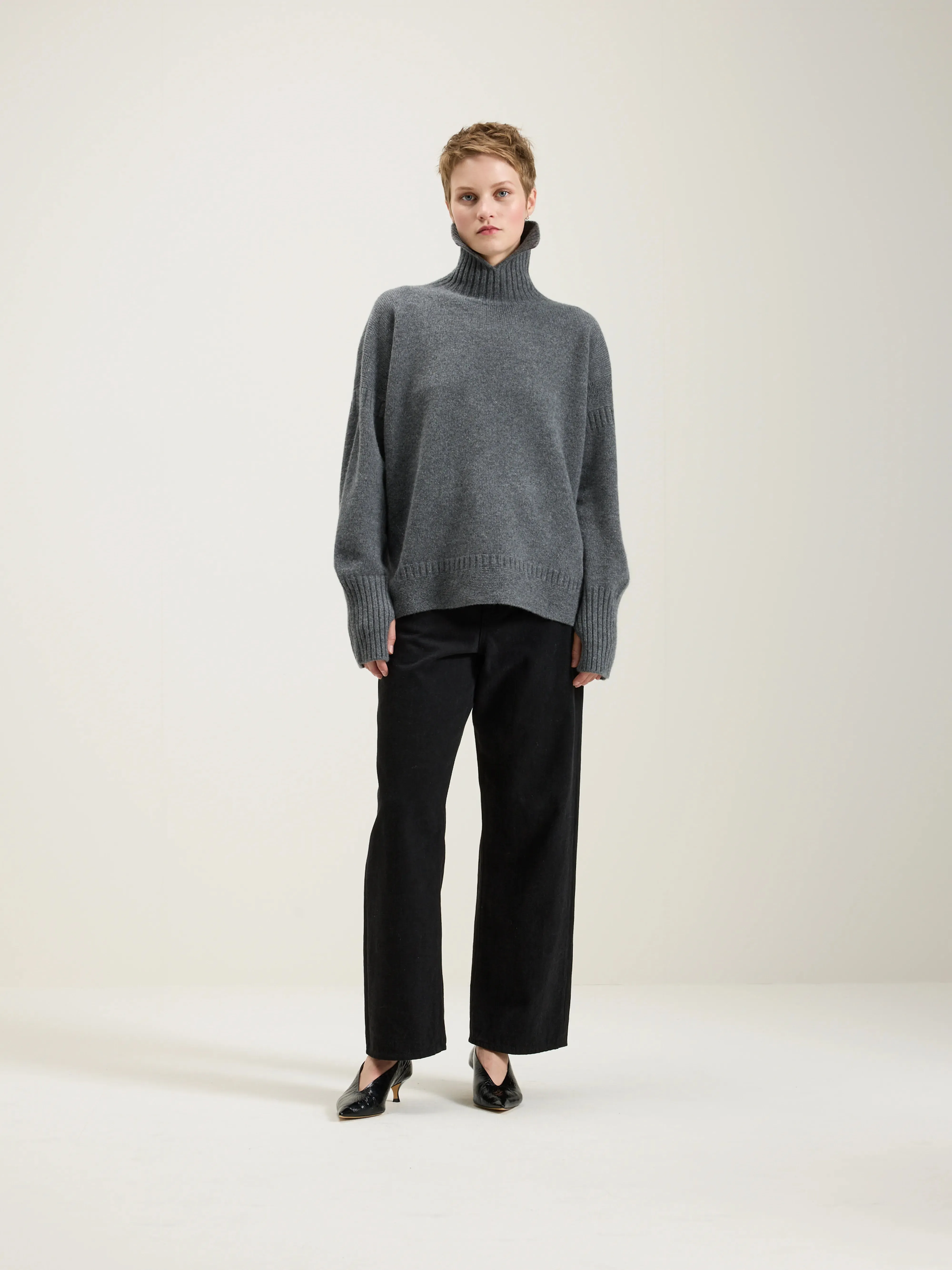 Lulu High Neck Sweater (242 / W / GREY)