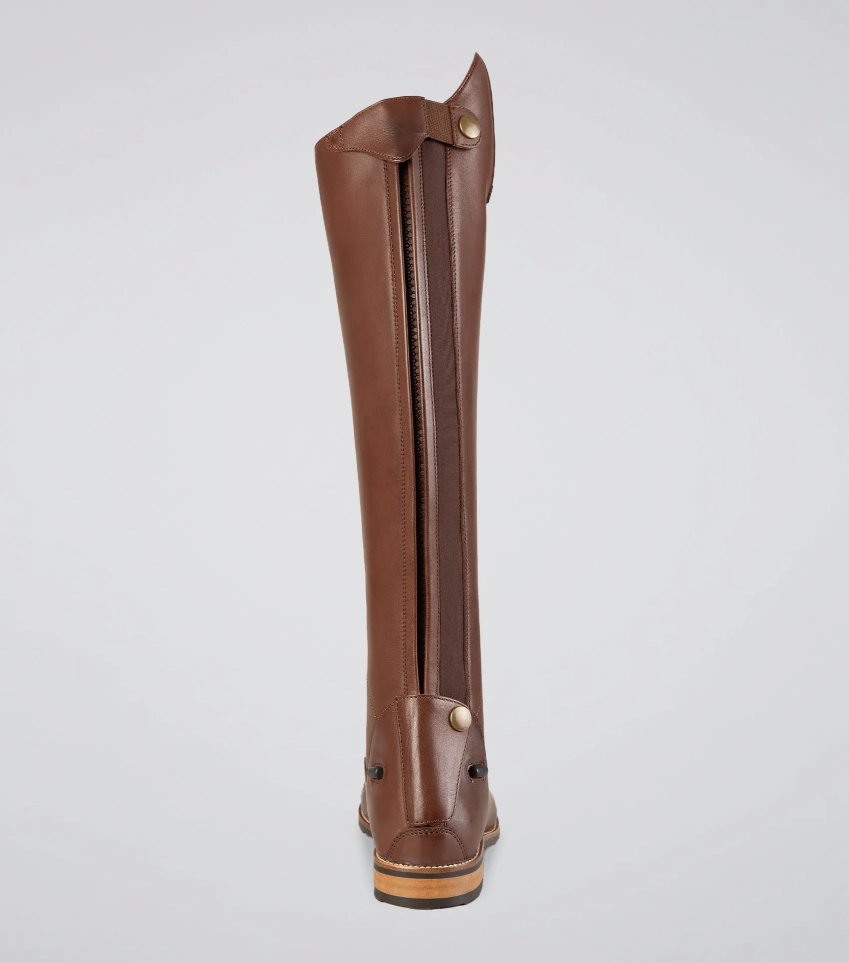 Maurizia Ladies Lace Front Tall Leather Riding Boot Brown (Wide Calf)