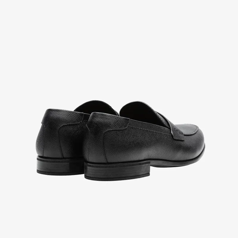 Men Penny Black Flats Calf Loafers