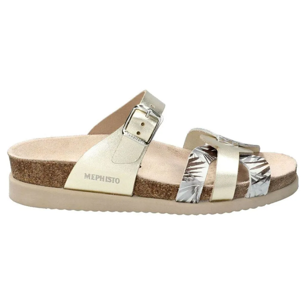 Mephisto Helma Metallic Leather Women's Slide Sandals