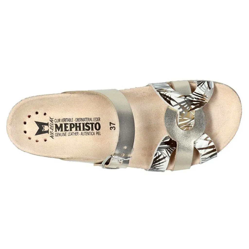 Mephisto Helma Metallic Leather Women's Slide Sandals