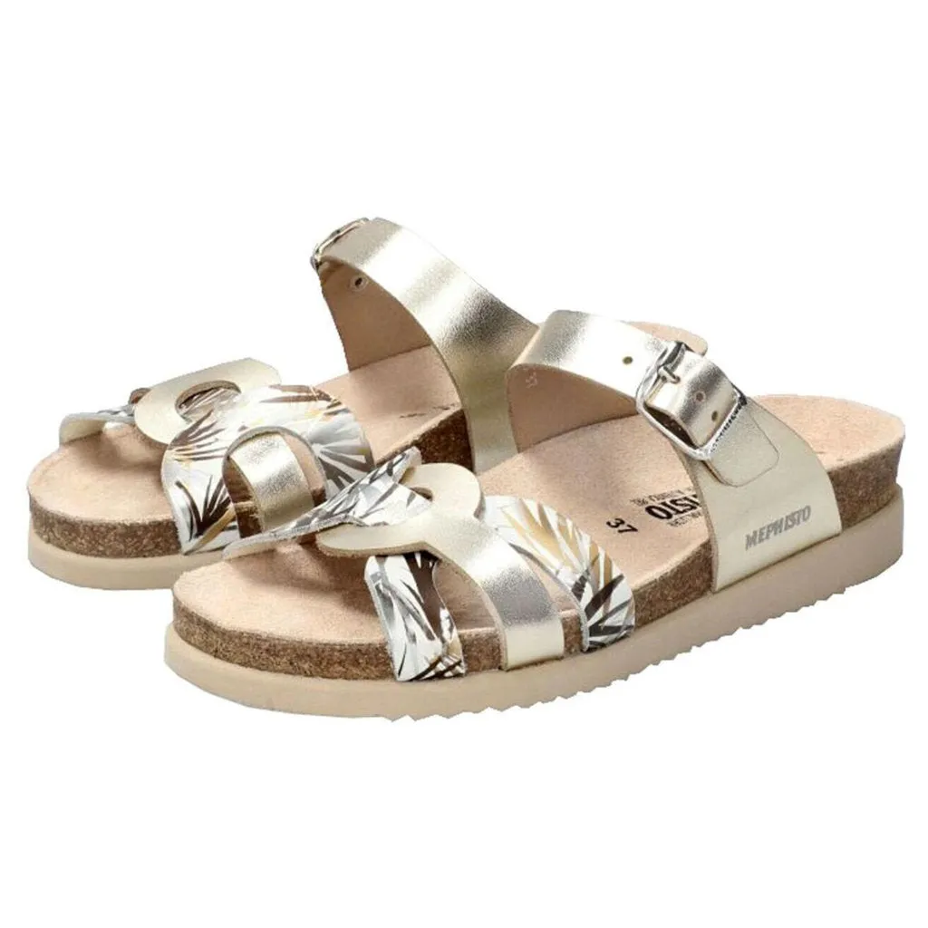 Mephisto Helma Metallic Leather Women's Slide Sandals