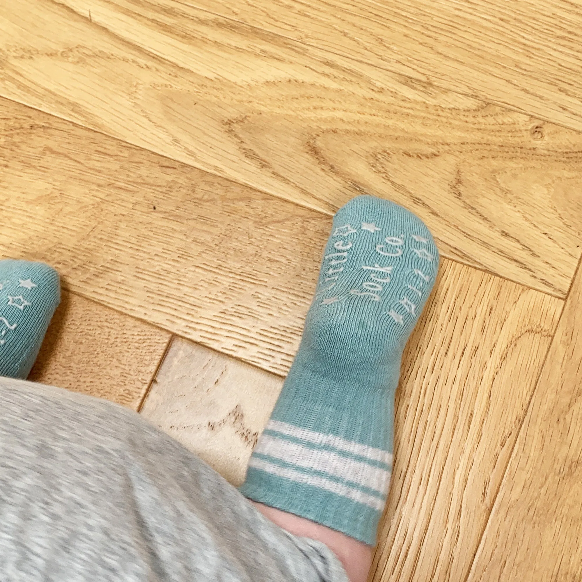 Non-Slip Stay-on Baby & Toddler Organic Quarter Crew Sporty Socks - 5 Pack - Blues
