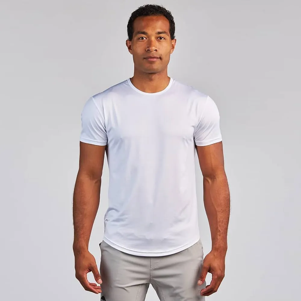 Performance Drop-Cut Men's T Shirt ?C Athletic Drop Cut Crewneck Tee ?C Moisture Wicking, Quick-Dry, Tapered Fit