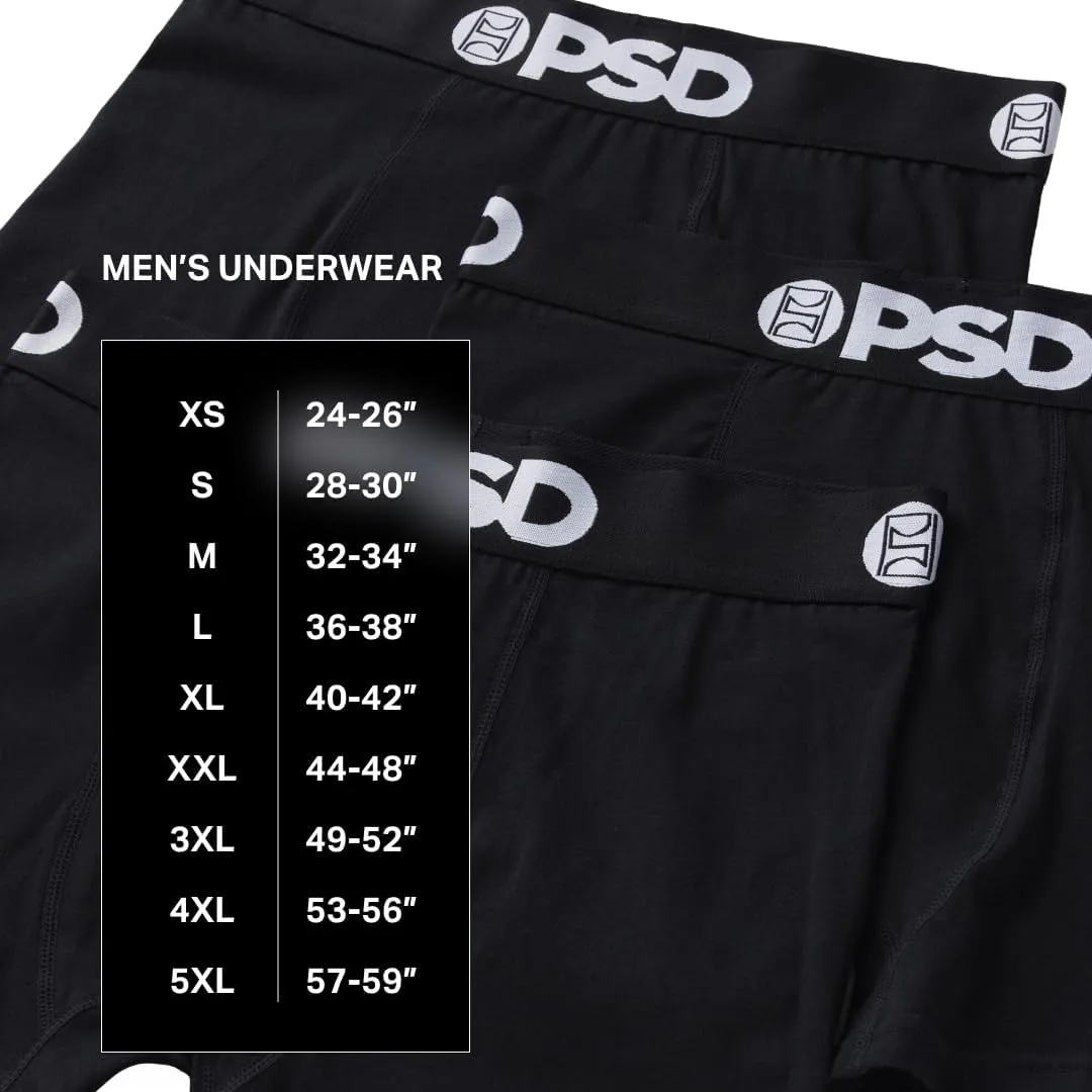 PSD Men's Basic Solid Boxer Briefs - 7 Inch Inseam Breathable and Supportive Men's Underwear with Moisture-Wicking Fabric