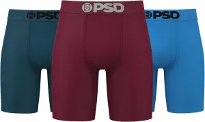 PSD Men's Basic Solid Boxer Briefs - 7 Inch Inseam Breathable and Supportive Men's Underwear with Moisture-Wicking Fabric