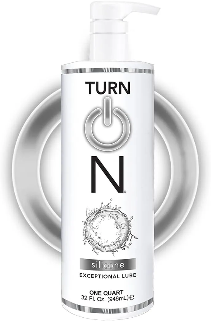 Turn On Silicone-Based Premium Personal Lubricant | Long Lasting Performance, Ultra Slick & Silky Smooth, Condom Safe Lube for Men, Women, and Couples, 32 fl oz