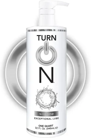 Turn On Silicone-Based Premium Personal Lubricant | Long Lasting Performance, Ultra Slick & Silky Smooth, Condom Safe Lube for Men, Women, and Couples, 32 fl oz