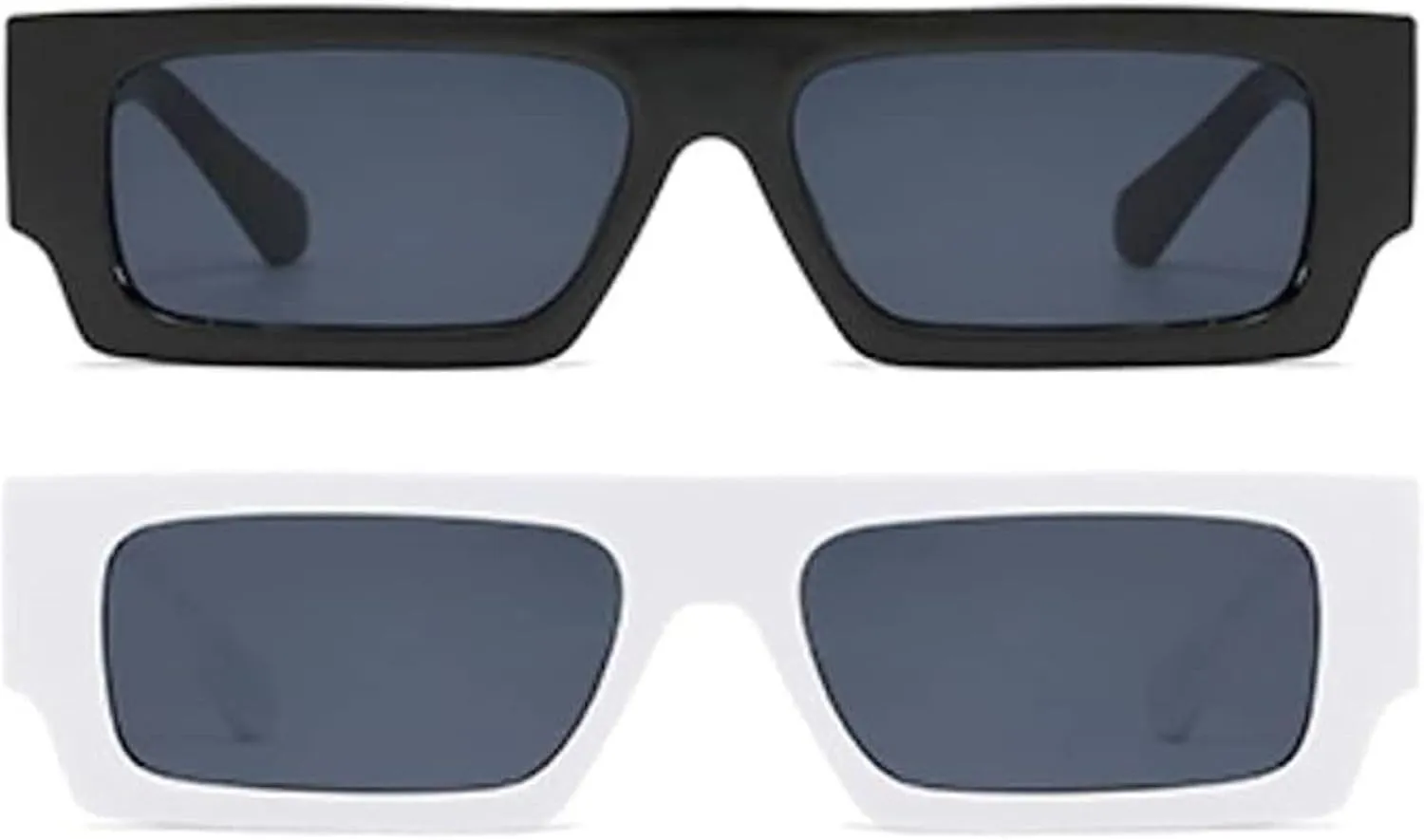 Vintage Rectangle Sunglasses for Men Women 90s Retro Fashion Glasses Square Shades
