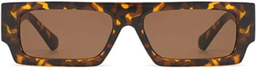 Vintage Rectangle Sunglasses for Men Women 90s Retro Fashion Glasses Square Shades
