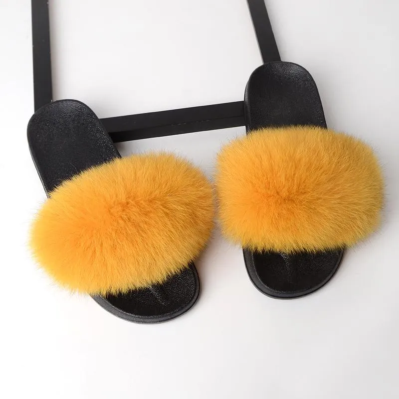 Women Summer Outdoor Slip On Fluffy Slide Sandals