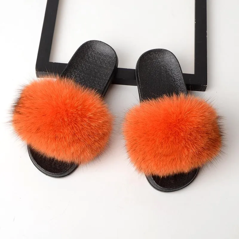Women Summer Outdoor Slip On Fluffy Slide Sandals