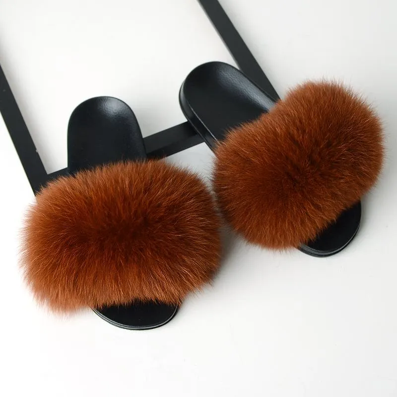 Women Summer Outdoor Slip On Fluffy Slide Sandals