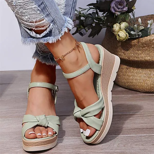 Women's Platform Wedge Sandals with Peep Toe 16194009C